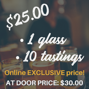(1) 4oz. Pouring at the Coast Glass & TEN Tastings!
