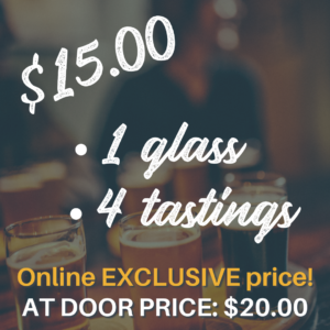 (1) 4oz. Pouring at the Coast Glass & FOUR Tastings!